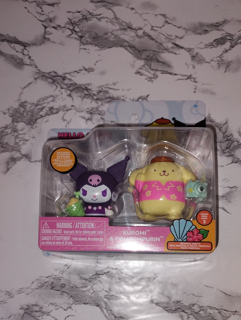 Sanrio Kuromi & Pompompurin Figure Set - Purple & Yellow